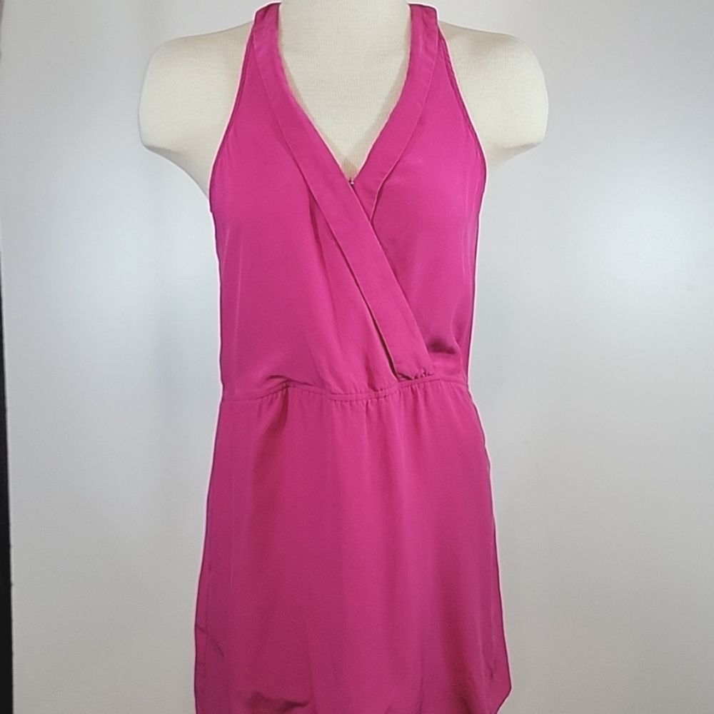 PARKER Pink Silk Halter Mini Dress size XS